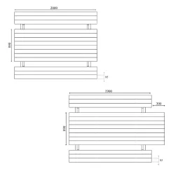 Dimensions de la table pique-nique alcor