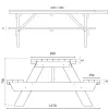 Plan et dimensions de la table alcor
