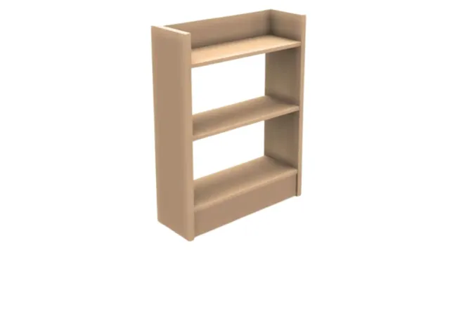 Meuble de bureau rangement en mélaminé couleur hêtre 3 étagères