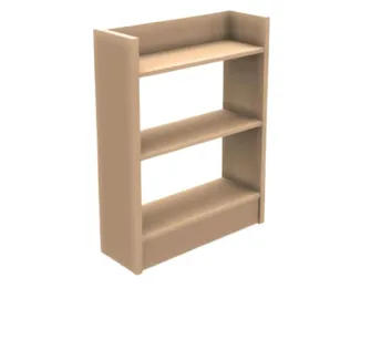 Meuble de bureau rangement en mélaminé couleur hêtre 3 étagères