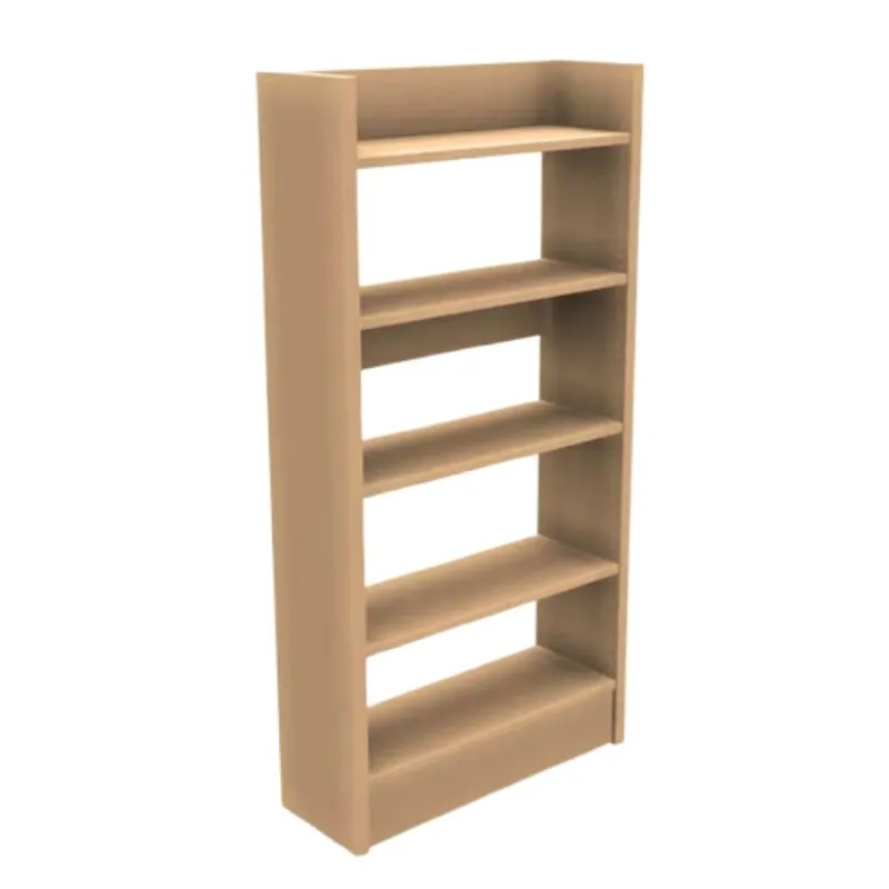 Rangement bureau professionnel en mélaminé hêtre avec 5 étages