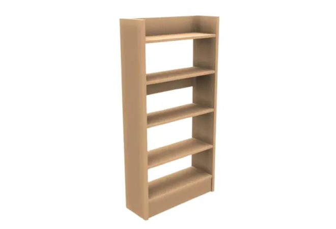 Rangement bureau professionnel en mélaminé hêtre avec 5 étages