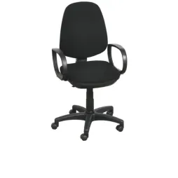 Fauteuil de bureau professionnel avec accoudoirs en tissu noir