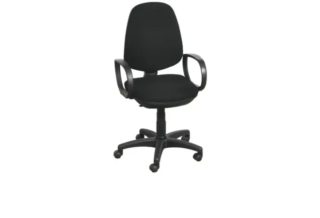 Fauteuil de bureau professionnel avec accoudoirs en tissu noir