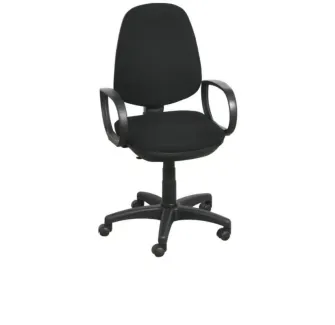Fauteuil de bureau professionnel avec accoudoirs en tissu noir