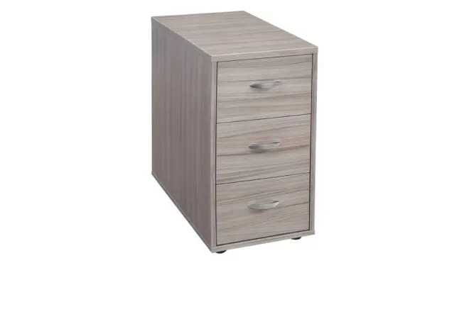 Caisson de rangement pour bureau fixe, 3 tiroirs en mélaminé