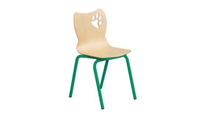 Chaise école maternelle piètement vert