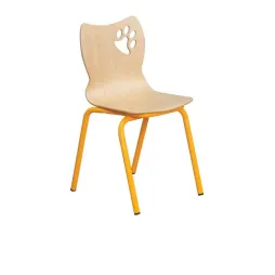 Mobilier maternelle chaise coque avec piétement jaune