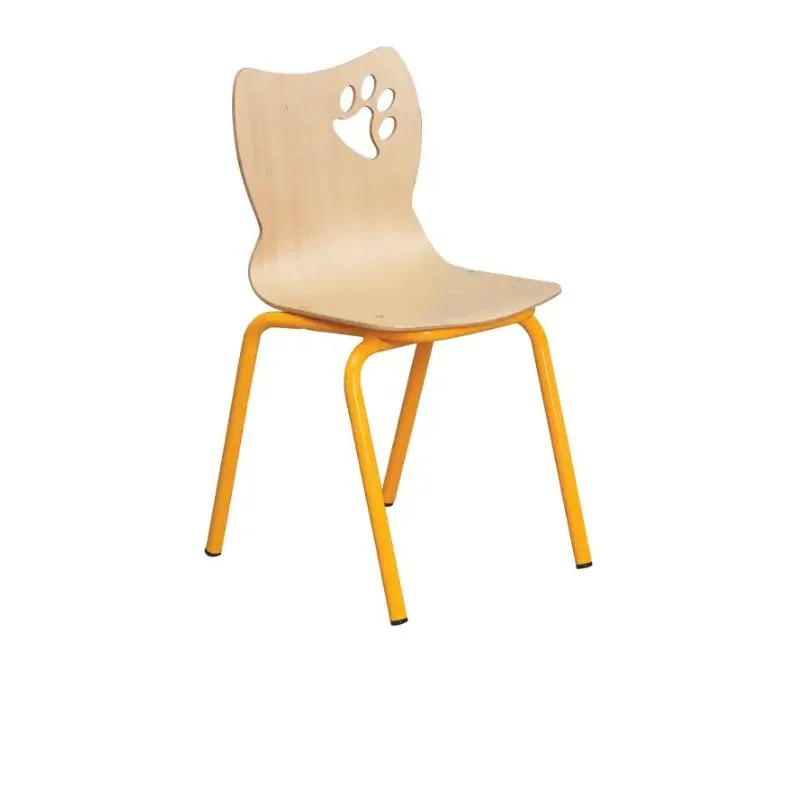 Mobilier maternelle chaise coque avec piétement jaune
