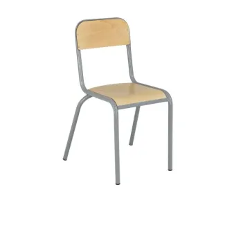 Chaise scolaire avec piétement gris