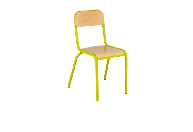 Chaise d'école piétement jaune