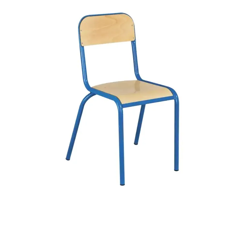Chaise pour école piétement bleu clair