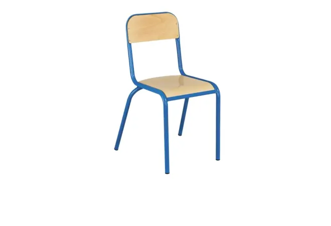 Chaise pour école piétement bleu clair