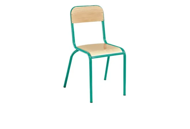 Chaise d'écolier piétement vert