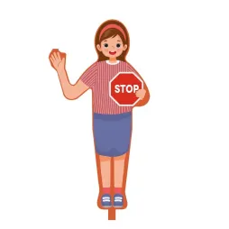 Panneau avertisseur d'école fille Léa