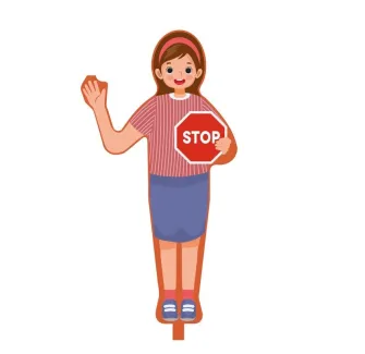 Panneau avertisseur d'école fille Léa