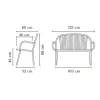 Dimensions du banc public 2 places