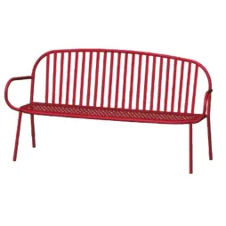 Banc urbain en acier couleur rouge 3 places