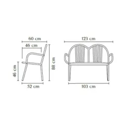 Dimensions du banc public duo