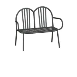 Banc jardin public 2 place en acier peint
