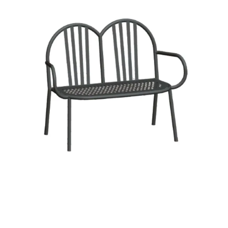 Banc jardin public 2 place en acier peint