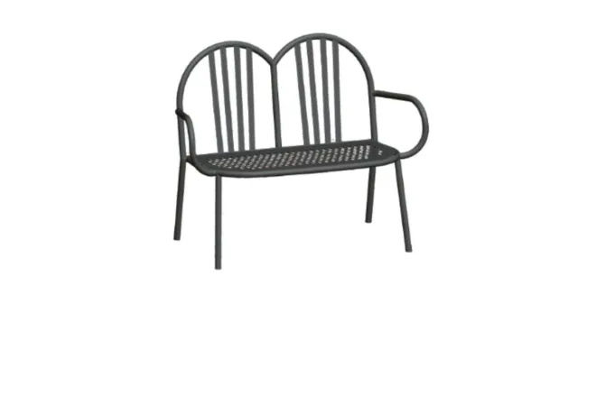 Banc jardin public 2 place en acier peint