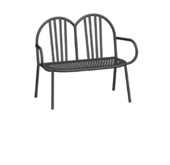 Banc jardin public 2 place en acier peint