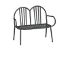 Banc jardin public 2 place en acier peint