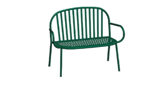 Banc de ville 2 place en acier peinture verte