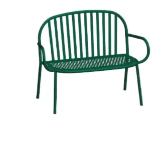 Banc de ville 2 place en acier peinture verte