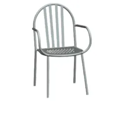 Fauteuil urbain en acier peint en gris