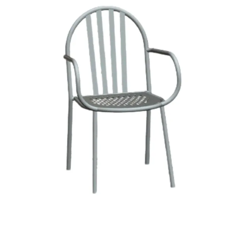 Fauteuil urbain en acier peint en gris