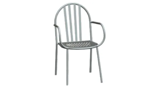 Fauteuil urbain en acier peint en gris