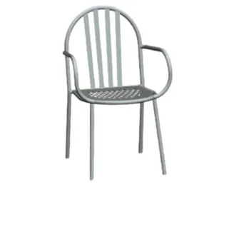 Fauteuil urbain en acier peint en gris