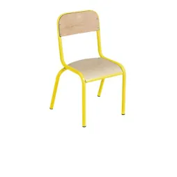 Chaise maternelle piétement jaune