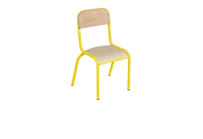 Chaise maternelle piétement jaune