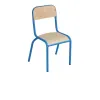 Chaise empilable pour maternelle acier bleu