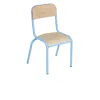 Chaise d'écolier pour maternelle piétement bleu clair