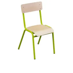 Chaise scolaire pour école maternelle en acier vert anis