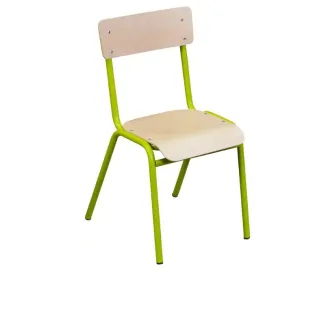 Chaise scolaire pour école maternelle en acier vert anis