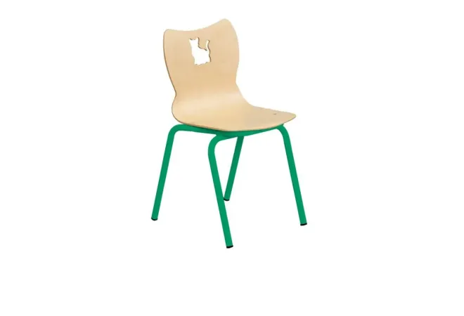 Chaise maternelle empilable structure verte