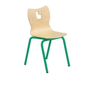 Chaise maternelle empilable structure verte