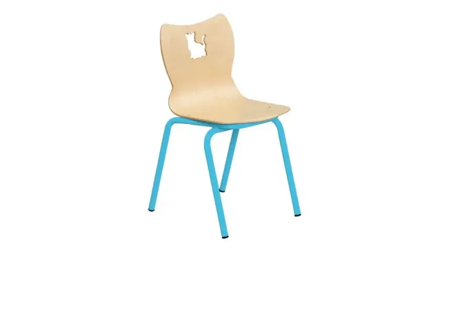 Chaise de maternelle empilable piétement bleu clair