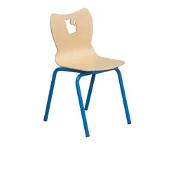 Chaise scolaire empilable à coque piétement bleu