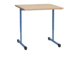 Table réglable pour élève de maternelle avec piétement bleu