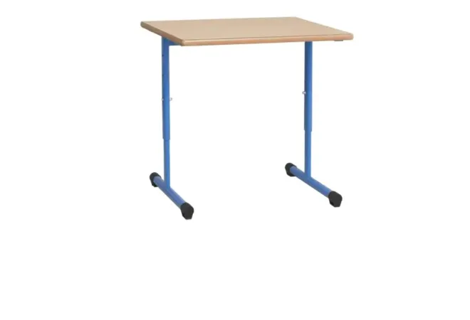 Table réglable pour élève de maternelle avec piétement bleu