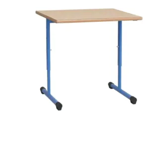 Table réglable pour élève de maternelle avec piétement bleu