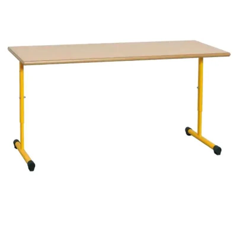 Bureau pour école maternelle réglable avec piétement jaune