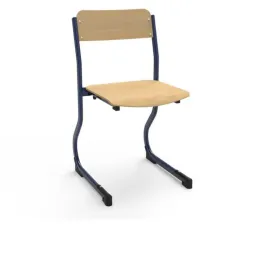 Chaise scolaire à appui sur table piétement noir