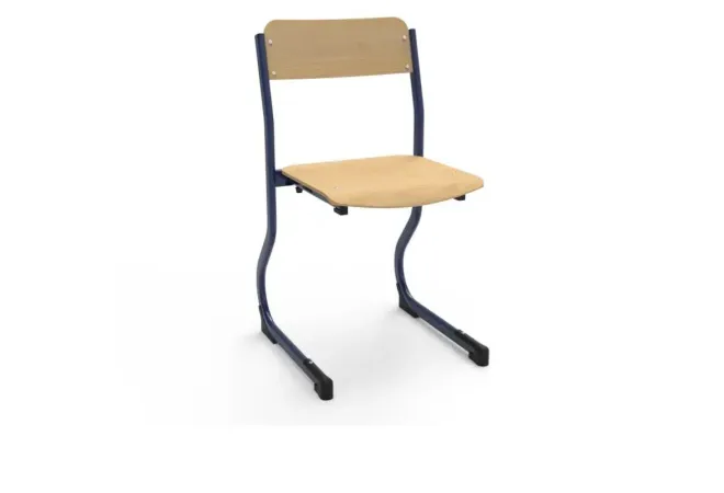 Chaise scolaire à appui sur table piétement noir